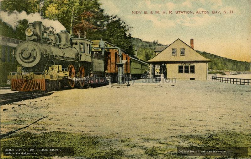 Postcard: New Boston & Maine Railroad Station, Alton Bay, New Hampshire